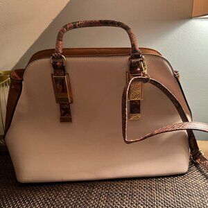 Aldo White & Brown Snake Skin Tote Bag Includes Crossbody Strap